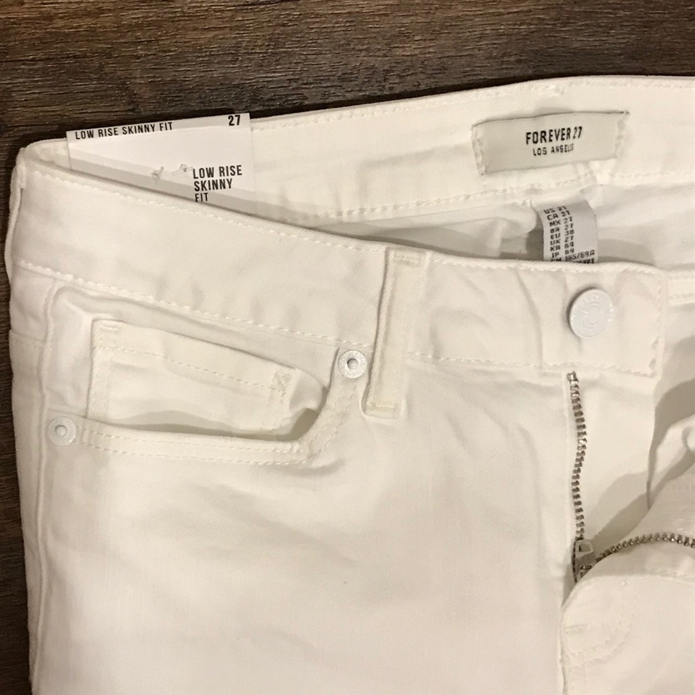 White Ripped Jean Jeggings